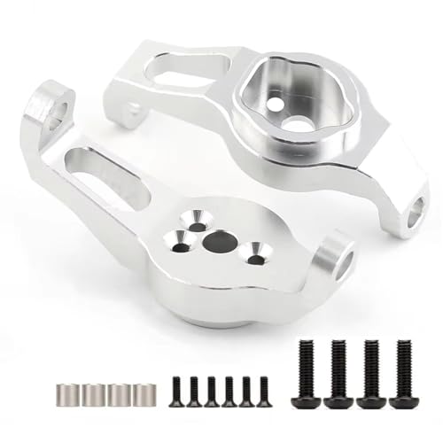 RC Cars Crawler Parts Compatible with for traxxas TRX-4 1/10 RC Crawler Car Upgrade Parts Accessories 2Pcs Aluminum Alloy Front Axle Caster Block C-Hub Carrier(Silver) - color: Silver