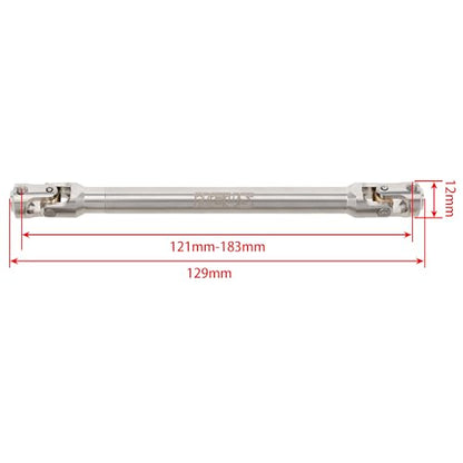 MEUS RACING 2pcs Universal Driveshaft for SCX10 SCX10 II Wraith TRX4 1/10 RC Crawler Upgrades Parts, 121-183mm - size: 121-183mm