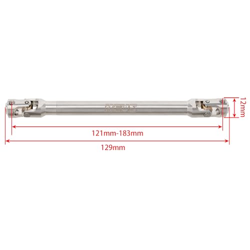 MEUS RACING Universal Driveshaft for SCX10 SCX10 II Wraith TRX4 1/10 RC Crawler Upgrades Parts, 121-183mm - size: 121-183mm