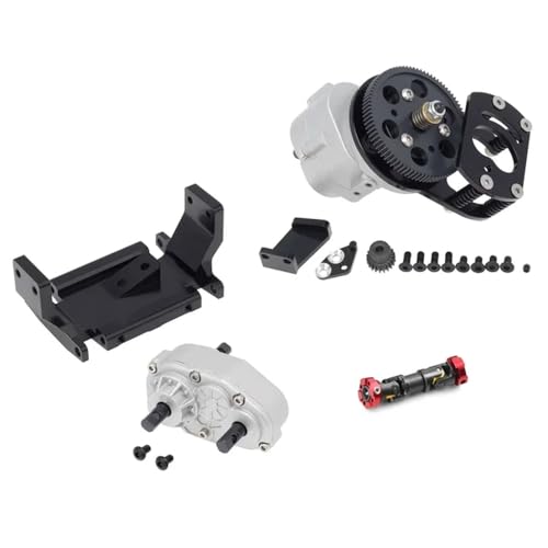 Metal R3 Single Speed Transmission Transfer Case Gearbox Compatible With 1/10 RC Crawler Cars Like Gelande II FJ40 G2 D110(1 Set Silver) - color: 1 Set Silver