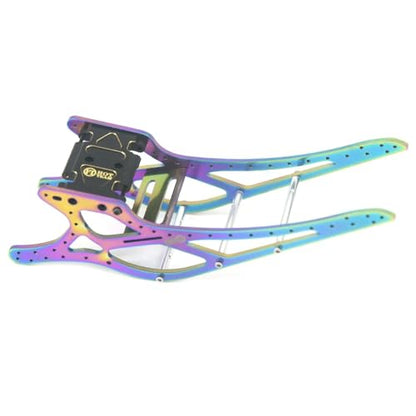 Titanium LCG Chassis Frame Kit with Brass Skid Plate, Steel Driveshaft, Aluminum Links for Axial SCX24 1/24 RC Crawler