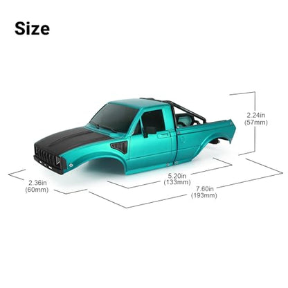 INJORA IR60-24 Body for SCX24 C10 Bronco Wrangler Base Camp 4Runner (Green) - color: Green