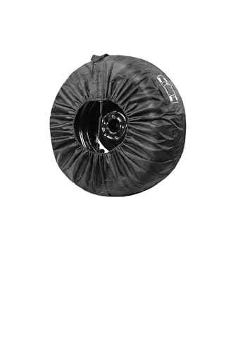 Spare Tire Cover, 31.49" Waterproof Dustproof Wheel Storage Bag with Carry Handle, Universal Portable Auto Wheel Protector, All Season Dustproof Tire Accessory (Black)