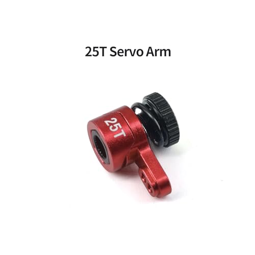 25T Servo Arm for ARRMA 1/18 Granite Grom/1/18 Typhon GROM/1/18 Mini LMT 4X4/1/18 UTB18 Capra Upgrade Parts (red) - color: Red