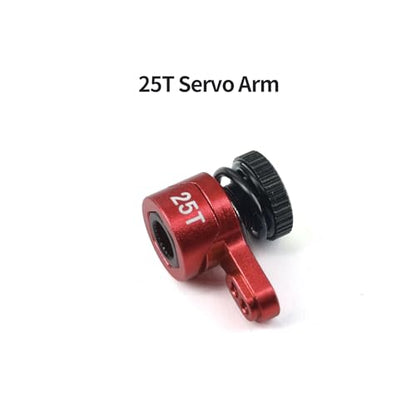 25T Servo Arm for ARRMA 1/18 Granite Grom/1/18 Typhon GROM/1/18 Mini LMT 4X4/1/18 UTB18 Capra Upgrade Parts (red) - color: Red