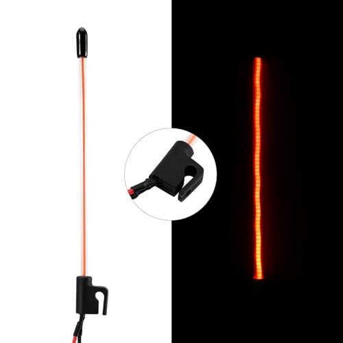 INJORA 2PCS LED Whip Light Side Fixed for 1/18 SCX24 1/24 RC Crawlers(Red) - color: Red