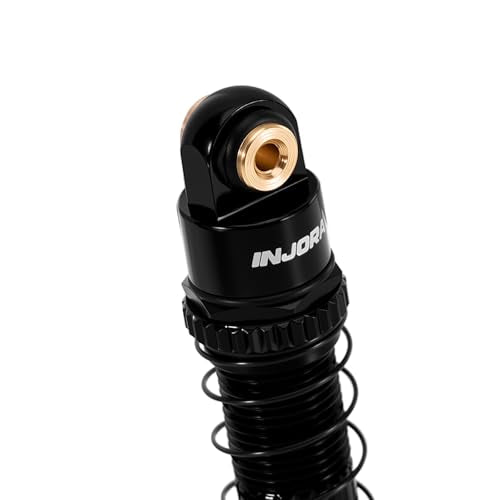INJORA 39mm Aluminum Adjustable Threaded Oil Shock for SCX24 FCX24M, Black - color: Black