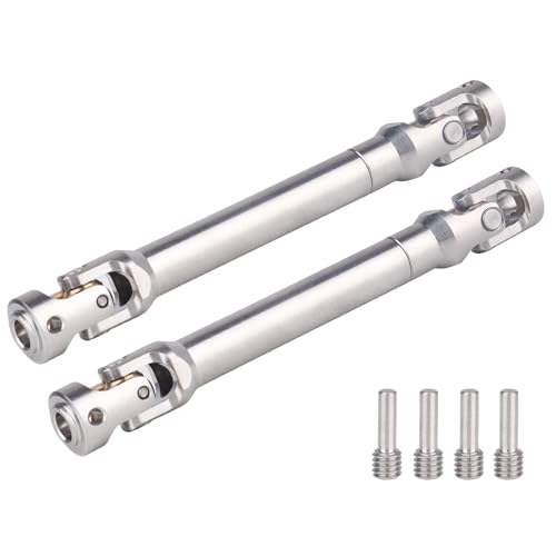 2pcs Hobbyfire 1/10 RC Crawler Drive Shafts Stainless Steel Universal Joint Driveshaft for Axial SCX10 II III Traxxas TRX4 Redcat Gen8 Gen7 Element Upgrades Parts(102-145mm) - style: 102-145mm