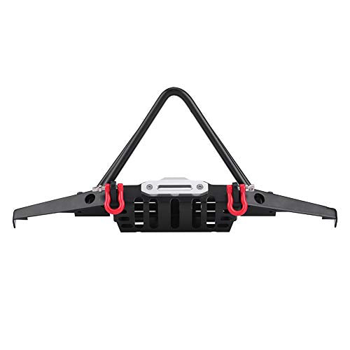 RC Crawler Front Bumper, Steel Construction with Integrated LED Lights, RC Car Upgrade Part, for Off-Road Adventures Rock Crawling Enthusiasts