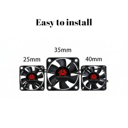 RC Motor Cooling Fan 25/30/35mm 28000RPM RC Cooling ESC Fans 6V-8.5V for 1/10 1/8 1/12 RC Car Truck Crawler, RC Motor Fan for 540 540 Brushed Motor & Brushless Motor Heat Sink Fans (25mm) - size: 25mm