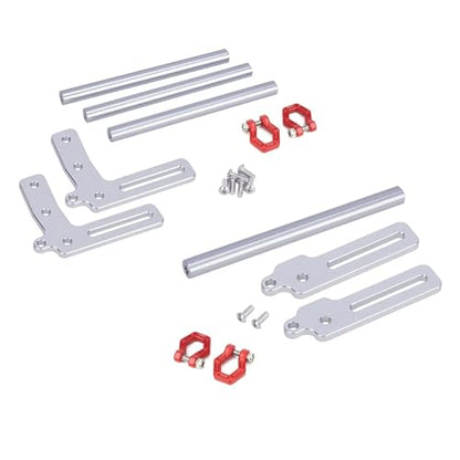 TRX4 Bumper, Adjustable 1/10 Bumper, Aluminum Front Rear Bumpers Bull Bars for 1/10 RC Crawler Axial SCX10 TRX4 LCG Chassis FJ40 Dodge Power Wagon Body (Silver)