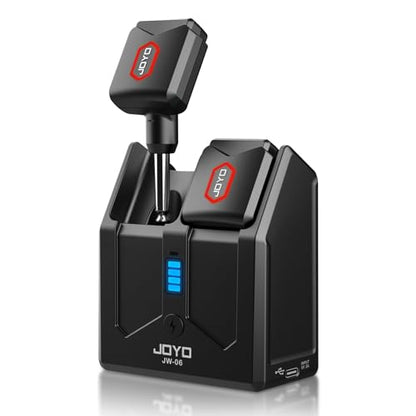JOYO 5.8GHz Wireless Guitar System Transmitter and Receiver with Charging Case, 18H Battery life, 48kHz/24Bit, Low Latency, 4 Channels, Plug & Play for Electric Guitar & Bass (JW-06) - style: 5.8Ghz with Charging