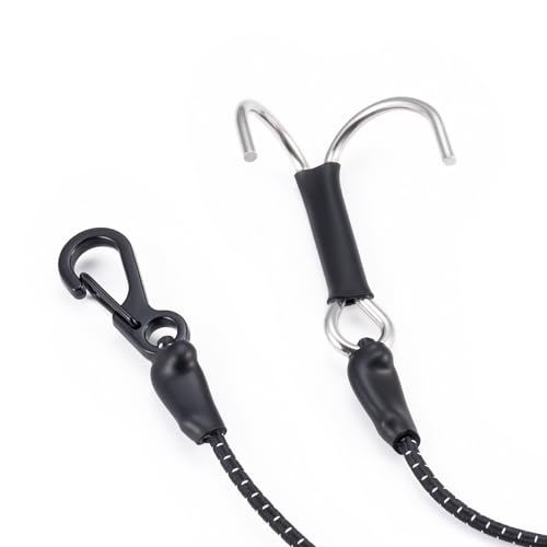 2PCS 1/10 RC Crawler Kinetic Winch Strap Elastic Force Escape Rope with Rescue Trailer Hook 20 Inch RC Tow Truck Escape Rope for Axial SCX10 TRX4 Upgrade Parts