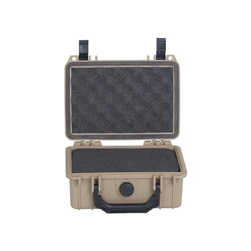 MEIJIA IP67 waterproof hard compact case,Customizable Fit Foam,8.12”x6.56”x 3.56”,Fit Use of Drones, Cameras,Equipments,lens (Desert Tan) - color: Desert Tan, size: 8.12 x 6.56 x 3.56 inches
