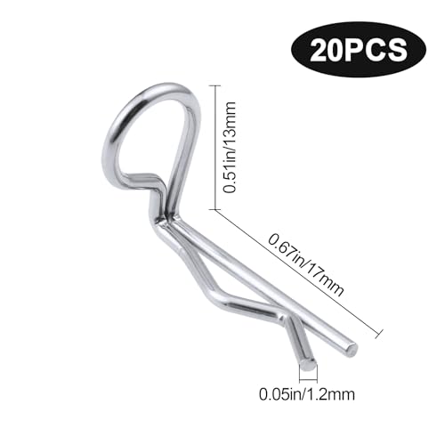 HobbyPark RC 90-Degree Angle Body Clips Bent Springy Pins for All 1/10 Scale Model Car Truck Crawler Truck (20-Pack)
