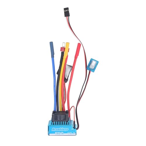 80A Brushless ESC, Water Proof Brake Power Regulation Electronic Speed Controller with 4mm Banana Female Plug for 1/10 RC Car RC Boat