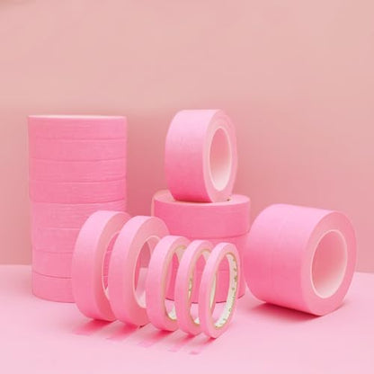 6 Rolls Fine Line Tape 1/16, 1/8, 1/5, 2/5, 1/2, 3/4 Inch x 55 Yard Fineline Masking Tape Painter Adhesive Automotive for DIY Car Auto Paint (Pink, Mixed Sizes) - color: Pink, size: Mixed Sizes