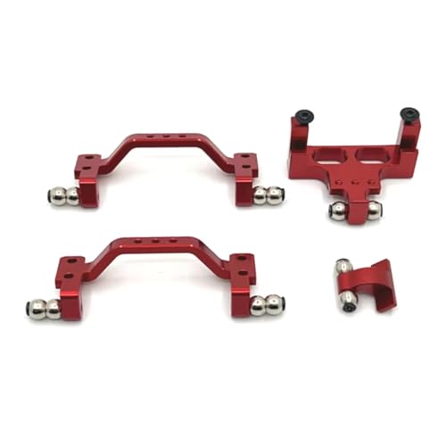 RC Upgrades for WPL 1/16 C64 Hairakkusu Metal Upgrade Parts Front Rear Pull Rod for Seat Servo+Fixing RC Car OP Accessorie(Red) - color: Red