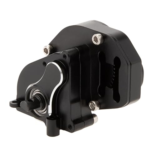 MEUS Racing SCX24 Transmission Aluminum Complete Gearbox for 1/24 Axial SCX24 RC Crawler (Brushed, Black)