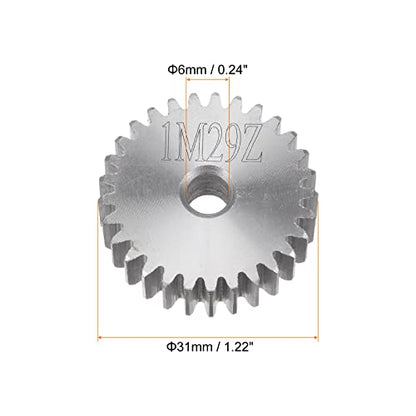 HARFINGTON Straight Spur Gear 6mm Bore 29T Mod-1 Hardened 45# Steel Spur Diff Differential Motor Gear RC Car Replacement Parts - style: 29T