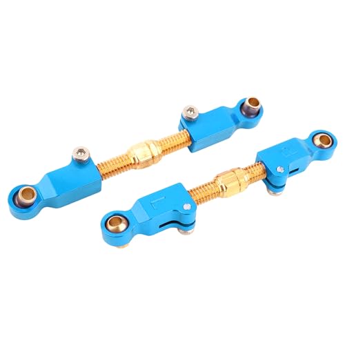 2 Pieces H14BM Upgrade Steering Linkage RC Car Accessories Adjustable Pull Rod Linkages Arm Tie Rod,Replacement Spare Parts for 1/14 Scale H14BM 14210 JC14EP HP474 HP141S Trucks (Blue)