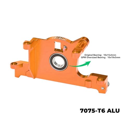 Aluminum 7075-T6 Alloy Bearing Motor Mount for Traxxas 1:8 Jato 4X4 / 1:10 Rustler 4X4 / Ford Fiesta ST Rally/Slash 4WD Upgrade Parts - Orange