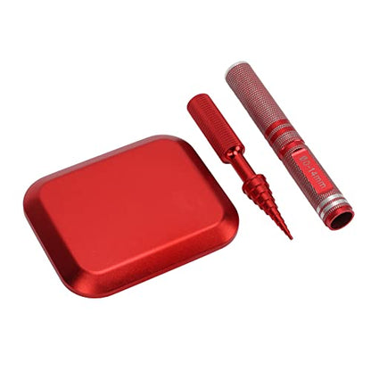RC Repair Tools Kit, Punch Cross Wrench Body Reamer Set for Remote Control Model Upgrade Maintenance, Aluminum Alloy Stainless Steel RC Car Part with Magnetic Screw Tray, Universal (Red) - color: Red