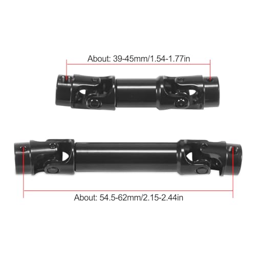 TRX4M Drive Shaft Steel Front Rear Center Shaft for TRX4-M Defender Bronco 1/18 RC Crawler Upgrade Parts 2PCS (Black)