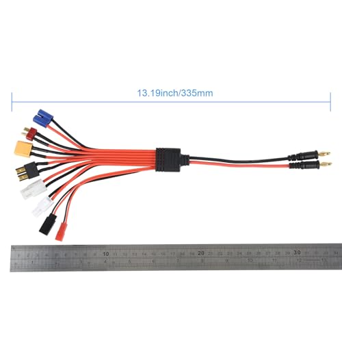 RC Lipo Battery Charger Adapter Connector Splitter Wire 8 in 1 – Universal Connector to XT60/ 4.0mm Banana Plug Lead Cable for TRX, T-Plug, Futaba, Tamiya Mini, XT60, EC3, JST,Tamiya (4.0mm Banana)