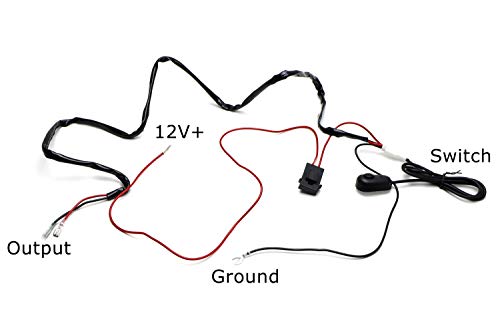 iJDMTOY 7ft Long Simple Car Use 12V Power-Up Wire Harness Kit with Inline On/Off Switch for LED Light Bar, LED Pod Lights, Driving Fog Lamps, etc