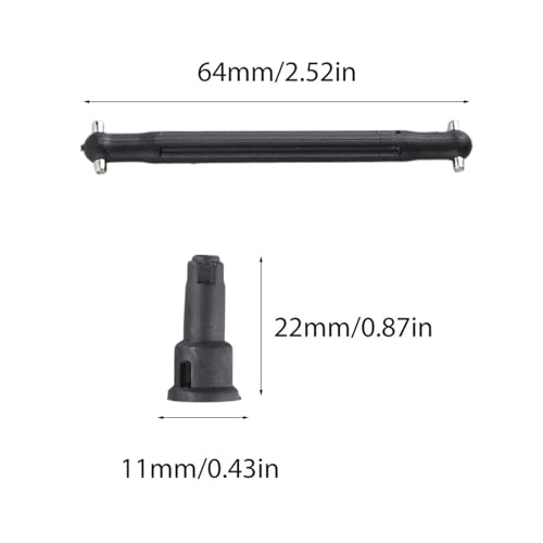 GOTOTOP RC Drive Shaft Set Steel and PA CVD Drive Shaft with Dogbone 64mm Rear Axle for Smoother Driving and Easy Fit on SCY 16101 16102 16103 16201 1 16 RC Car