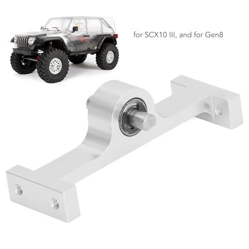 Aluminum Alloy 70mm Transfer Case Transmission Gearbox with 5mm Steel D Shaped Shaft for 1/10 RC Crawler Upgrade Parts (Silver) - color: Silver