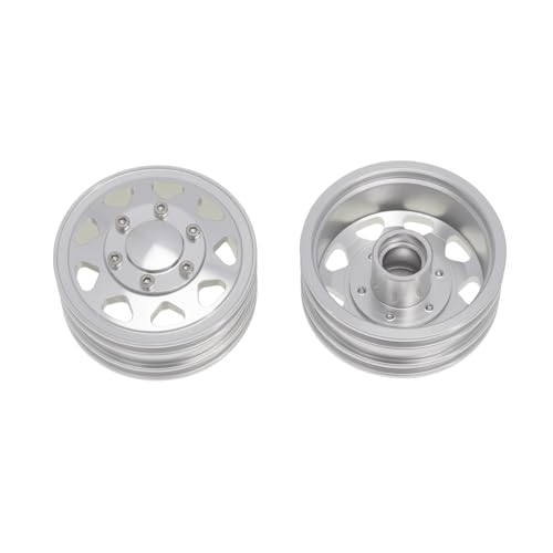 Compatible with Tamiya 6PCS Wheel Tire Complete Set Metal Front and Rear Wheel Hub for 1/14 RC Trailer Tractor Truck Car Parts RC Assortment