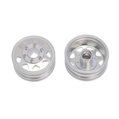 Compatible with Tamiya 6PCS Wheel Tire Complete Set Metal Front and Rear Wheel Hub for 1/14 RC Trailer Tractor Truck Car Parts RC Assortment