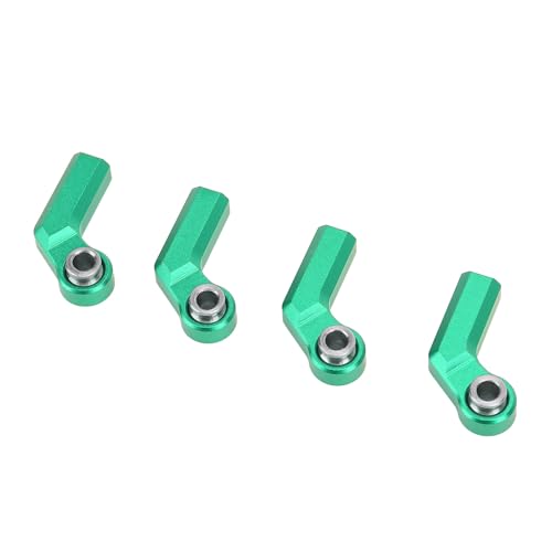 4 Set RC Link Rod End Alloy M4 Curved CW 7mm Ball Joint Head Set, RC Link Tie Rod End, Replacement for 1/10 Model Car, with 4 Nuts for Enhanced Control and Durability (Green) - color: Green