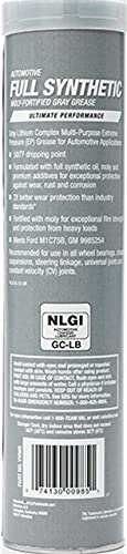 Valvoline Moly-Fortified Gray Full Synthetic Grease 14.1 OZ Cartridge, Case of 10 - size: 14.1 OZ Cartridge, Case of 10
