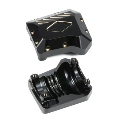 TRX4 Brass Counter Weight Black Coating Front Rear Portal Axle Housing Set Portal Cover Kit for 1/10 RC Crawler TRX6 TRX-4 Bronco Defender Upgrade Parts (Front Rear Kit B)