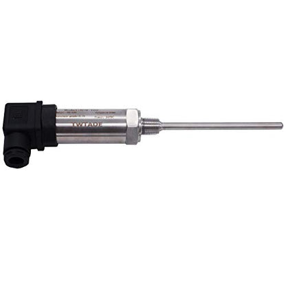 TWTADE Industrial Temperature Sensor Temperature Transmitter -50°C~+150°C, 2-Wire 4-20mA Signal Output 1/4" NPT, Male Thread, Probe Rod Length: 100MM