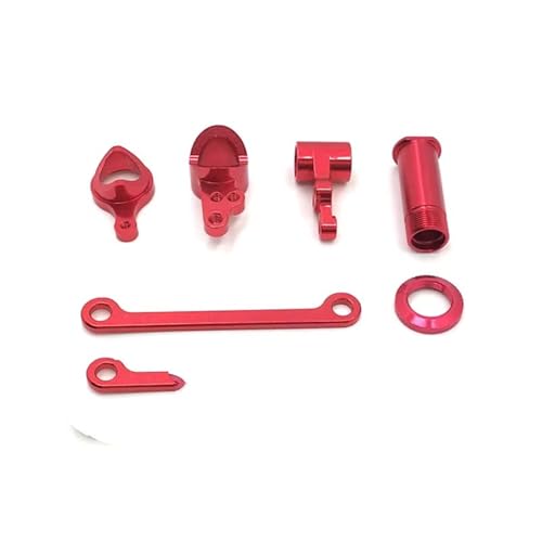 RC Car Accessories Compatible with WLtoys 144010 144001 144002 124016 124017 124018 124019 RC Car Parts Metal Upgrade 4 * 7 * 2 Bearing Steering Assembly(Red) - color: Red