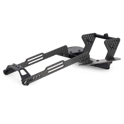 High Clearance Carbon Fiber LCG Chassis Kit with Transmission Shocks Absorbers for 1/10 RC Crawler Cheater Rigs SCX10 II (Chassis Kit)