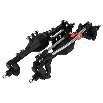 1/10 CNC Machined Integrated Front & Rear Portal Axle for SCX10 II VP Element Enduro 90046 90047 D90 RC4WD RC Crawler Metal Upgrade Part (Black) - color: Black