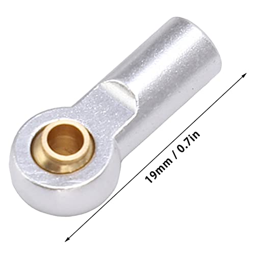 Alomejor RC Link Rod Ends,Lightweight Aluminum Durable Tie Rod End Ball Joint M3 10pcs Silver for RC Cars Trucks Drones Hobbyists Model Builders