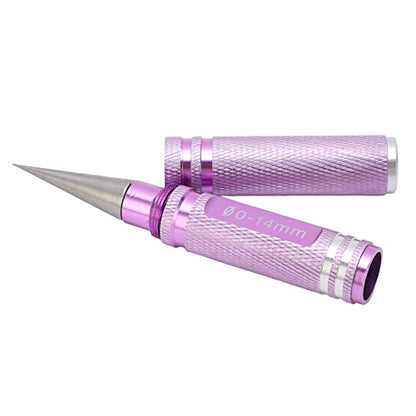 0-14mm Universal RC Reamer Hole Puncher, RC Body Reamer Tool with Sleeve and Curved Scissor Drills Set, Adjustable Hole Saw for RC Car Truck Tank Drone Body Shell Mounting (Purple) - color: Purple