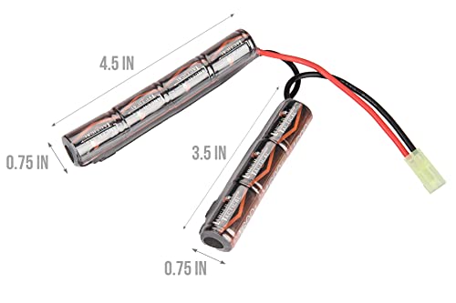 Lancer Tactical Two Pack of 8.4V 1600mAh NiMH Nunchuck Battery, Stick/Butterfly Pack with Mini Tamiya Connector