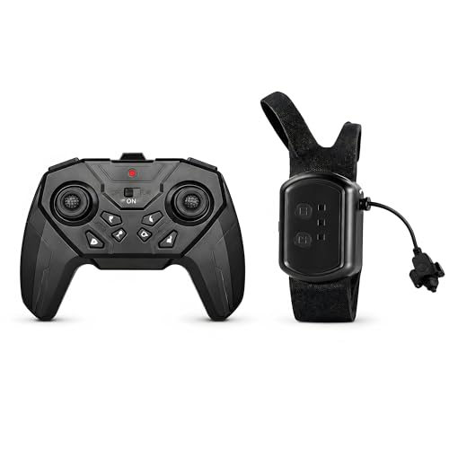 2-in-1 RC Tank Remote Controller Set, Replacement Handheld Controller and Gesture Sensing Watch Remote for Compatible Stunt Battle Tank Toy, RC Tank Spare Accessories - color: Black & Dual Remote Set