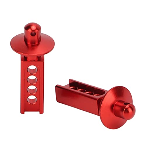 plplaaoo Aluminum RC Car Body Post 2Pcs Shell Holder Mounts for Mini E Revo Slash 1:16 Scale RC Upgrade Parts Accessories Blue (Red) - color: Red