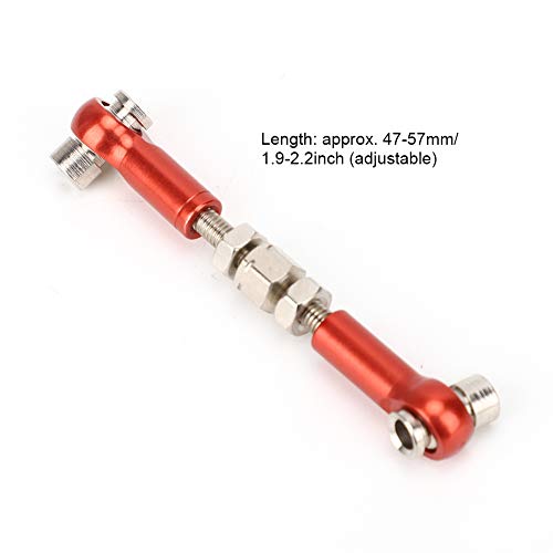 Srliya RC Tie Rod Set Servo Linkage Steering Linkage Turnbuckle Rod 6 Pcs Adjustable Aluminum Alloy 47-57mm Easy Install with 5 Color Options for 1/12 1/10 RC Drift Car Truck Buggy (Red) - color: Red