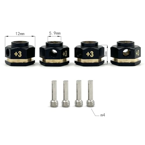 12mm Wheel Hex Hub Extension Adapters for TRX4 TRX6 RC Crawlers, CNC Machined Brass Wheel Spacers (8mm) - style: 8mm