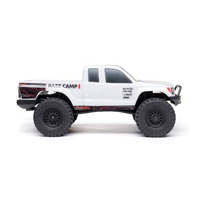 Axial RC Truck 1/24 SCX24 Base Camp 4x4 Rock Crawler Brushed RTR(Everything Needed to Run is Included) - White, AXI-1219T1 - color: White