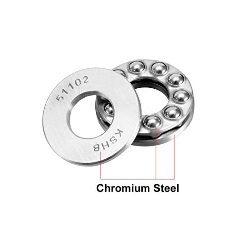 uxcell 51102 Thrust Ball Bearings 15mm x 28mm x 9mm Chrome Steel ABEC3 Single Row Roller 2pcs - size: 15mmx28mmx9mm